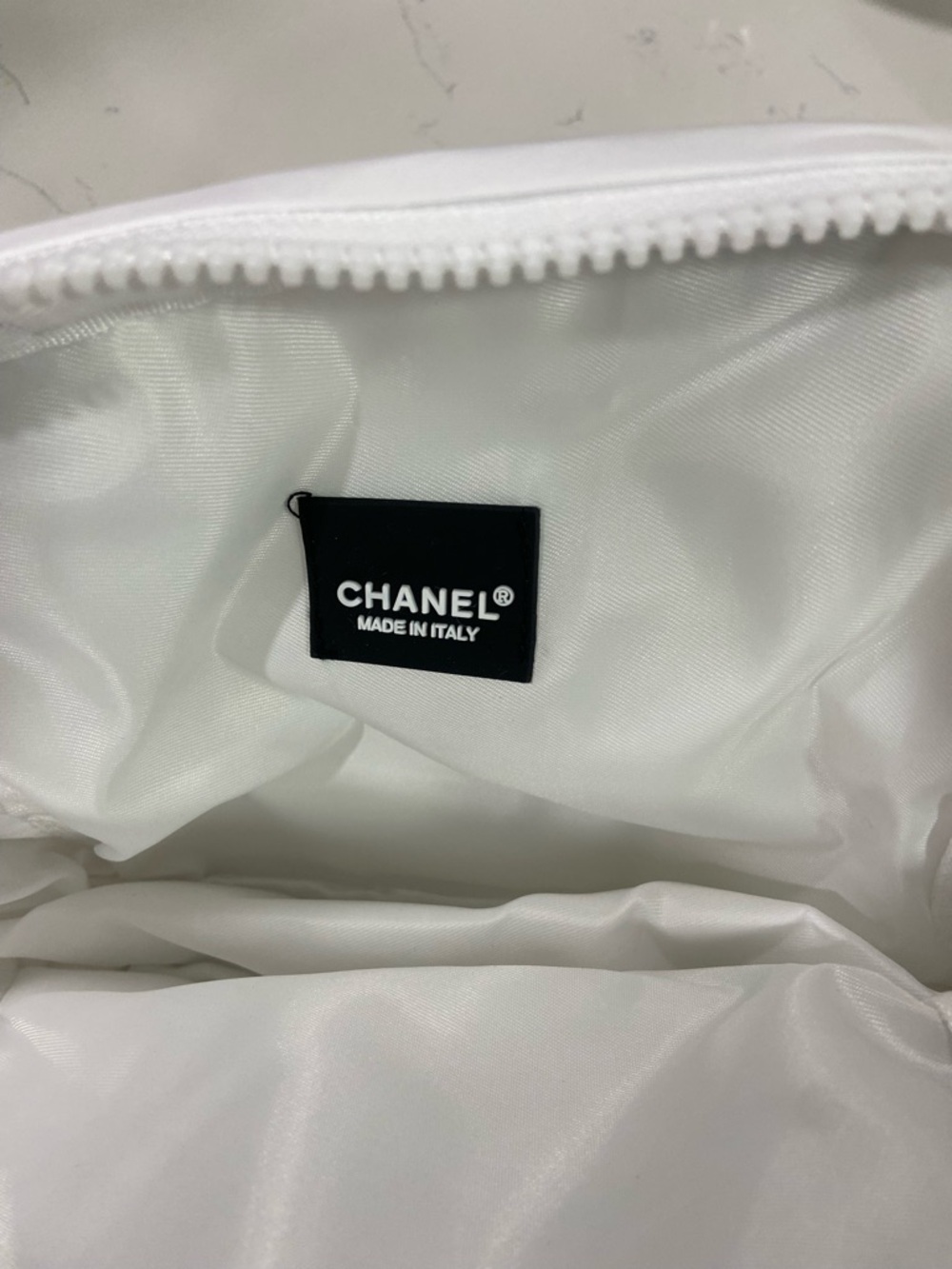 NWOT Chanel White Nylon Cosmetic Bag - Picture 5 of 8